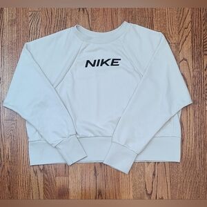 Nike Dri Fit Crop Sweatshirt Raglan Sleeve Stone Color Womens Size XL DB…
